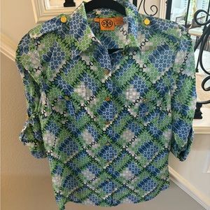 Tory Burch button up shirt. Sz 10. Worn once